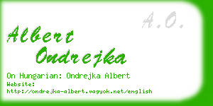 albert ondrejka business card